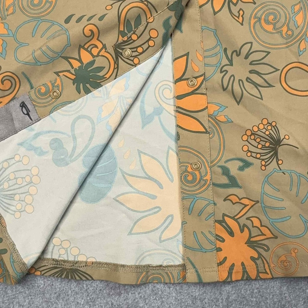 Club Ride Bandara Trailhead Party Shirt Women's Size XL Coriander Brown Paisley - Picture 6 of 13
